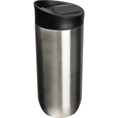 Picture of THERMAL INSULATED MUG 500ML with Push-button Closure in Silvergrey