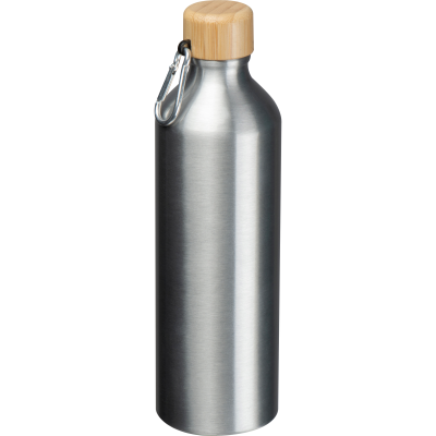 Picture of DRINK BOTTLE MADE FROM RECYCLED ALUMINIUM in Silver Grey.