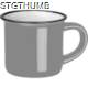 Picture of CERAMIC POTTERY ESPRESSO MUG in Silvergrey
