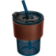 Picture of COLOUR DRINK GLASS with Glass Straw in Darkblue
