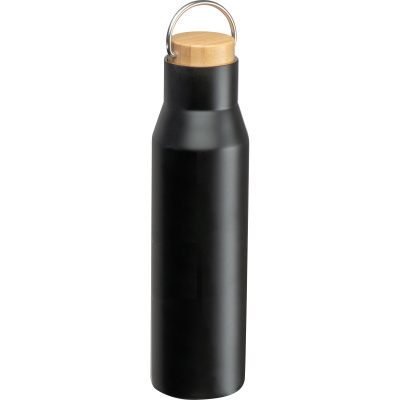 Picture of DRINK BOTTLE MADE FROM RECYCLED STAINLESS STEEL METAL in Black