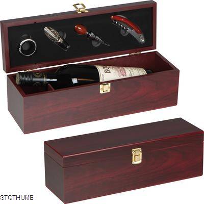 Picture of WINE BAR SET in Wood Presentation Box.