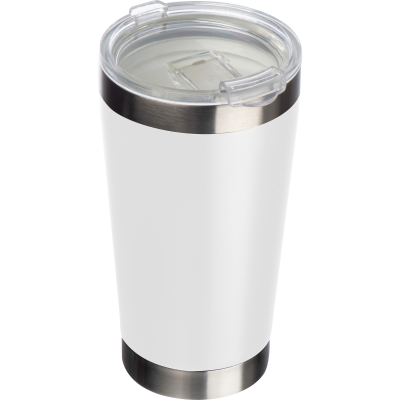 Picture of STAINLESS STEEL METAL MUG with Ceramic Pottery Coating Inside in White 
