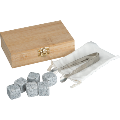 Picture of ICE CUBE SET in Bamboo Case in Beige 