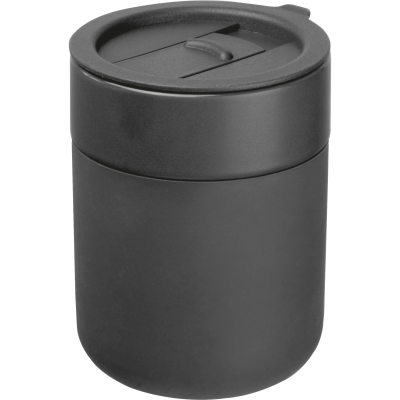 Picture of CERAMIC POTTERY DRINK CUP with Silicon Sleeve, 340Ml in Anthracite Grey 