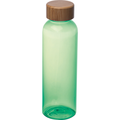 Picture of PET DRINK BOTTLE with Bamboo Lid, 500Ml in Green 