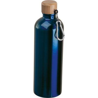 Picture of STAINLESS STEEL METAL DRINK BOTTLE with Carabiner, 750Ml in Darkblue 
