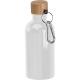 Picture of STAINLESS STEEL METAL DRINK BOTTLE with Carabiner, 400Ml in White 