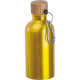 Picture of STAINLESS STEEL METAL DRINK BOTTLE with Carabiner, 400Ml in Yellow 
