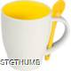 Picture of WHITE PORCELAIN MUG with Yellow Interior