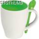 Picture of WHITE PORCELAIN MUG with Green Interior