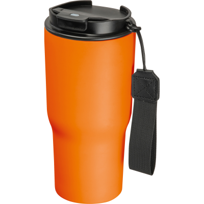 Picture of STAINLESS STEEL METAL DRINK CUP, 550ML in Orange 