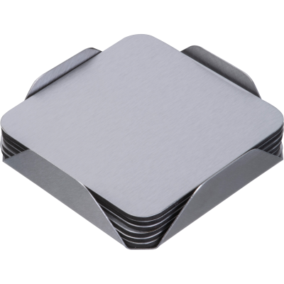 Picture of 6-PIECE COASTER SET MADE OF STAINLESS STEEL METAL MATILDE in Silvergrey