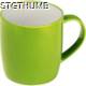 Picture of CERAMIC POTTERY CUP, WHITE INSIDE AND COLOUR OUTSIDE in Apple Green