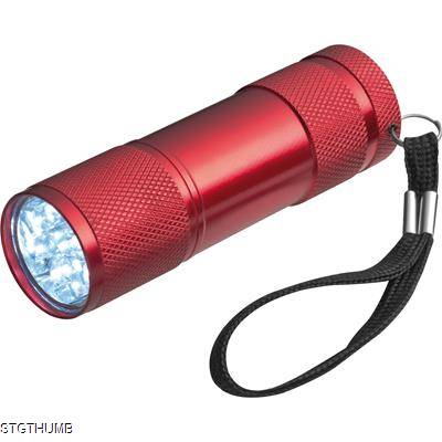 Picture of ALUMINIUM METAL LED TORCH in Red.