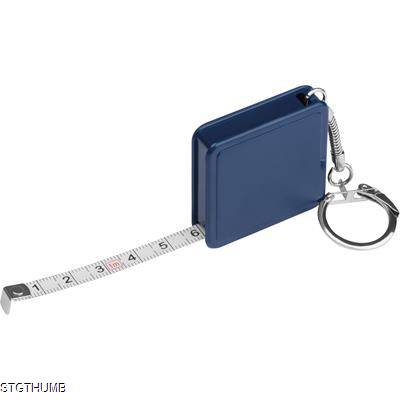 Picture of 1 METER STEEL MEASURING TAPE with Keyring Chain in Blue.