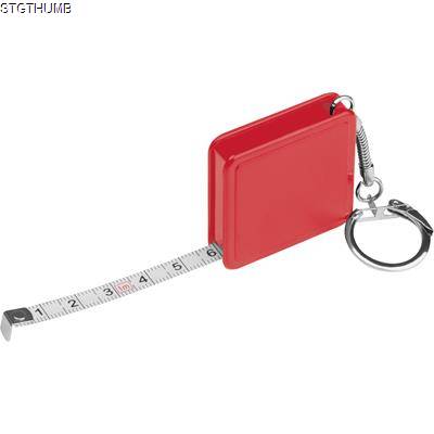 Picture of 1 METER STEEL MEASURING TAPE with Keyring Chain in Red