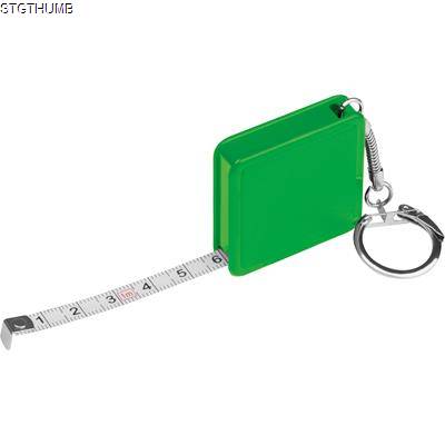 Picture of 1 METER STEEL MEASURING TAPE with Keyring Chain in Green