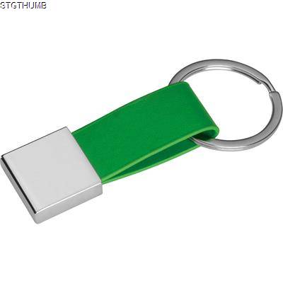 Picture of KEYRING CHAIN with Imitation Leather Strap in Green
