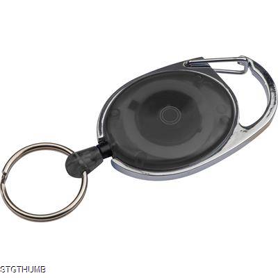 Picture of RETRACTABLE KEYRING with Carabiner in Black.