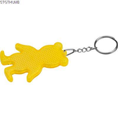 Picture of REFLECTING BEAR KEYRING in Yellow.