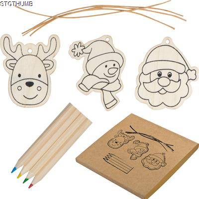 Picture of CHRISTMAS TREE TAG PAINTING SET in Beige.
