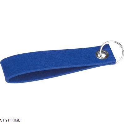 Picture of RPET FELT KEYRING in Blue