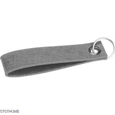 Picture of RPET FELT KEYRING in Silvergrey.