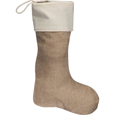 Picture of CHRISTMAS SOCKS JUTE in Beige.