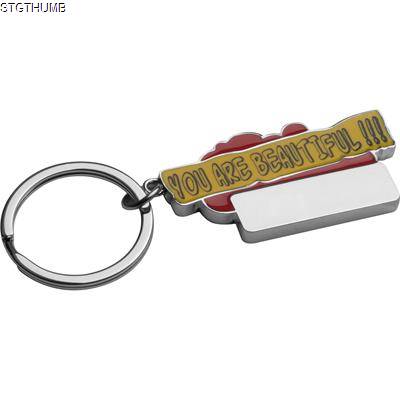 Picture of YOU ARE BEAUTIFUL KEYRING in Red