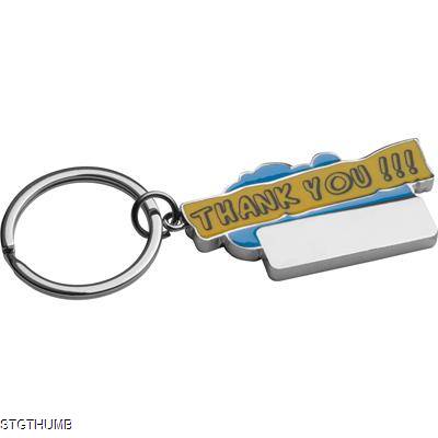 Picture of THANK YOU KEYRING in Light Blue.