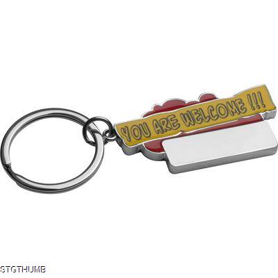 Picture of YOU ARE WELCOME KEYRING in Red.