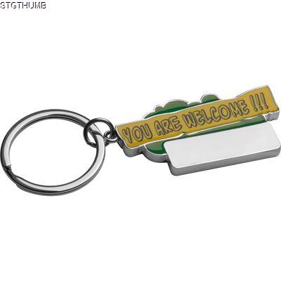 Picture of YOU ARE WELCOME KEYRING in Green.