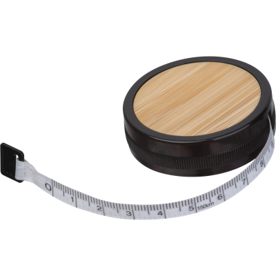 Picture of ROUND BAMBOO TAPE MEASURE VINCENZO in Black