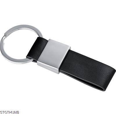 Picture of PU STRAP KEYRING in Black.