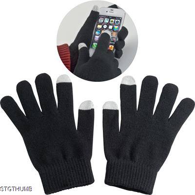 Picture of TOUCH SCREEN ACRYLIC GLOVES in Black.