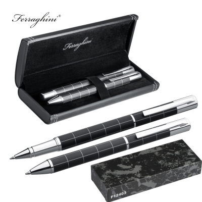 Picture of FERRAGHINI METAL WRITING SET in Black