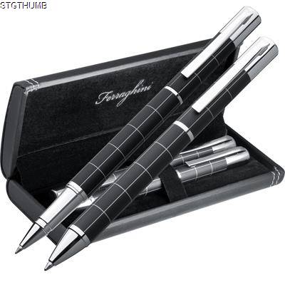 Picture of FERRAGHINI METAL WRITING SET in Black.