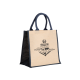 Picture of AMAZON JUTE & JUCO REUSABLE SHOPPER TOTE BAG with Black Handles & Gussets