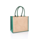 Picture of AMAZON JUTE & JUCO REUSABLE SHOPPER TOTE BAG with Green Handles & Gusset