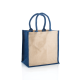 Picture of AMAZON JUTE & JUCO REUSABLE SHOPPER TOTE BAG with Navy Handles & Gusset