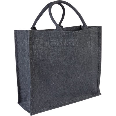 Picture of BARHAM BLACK JUTE BAG.