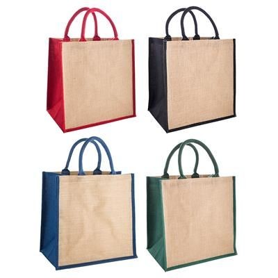 Picture of BRECON JUTE REUSABLE ECO BAG with Wipe Clean Interior.