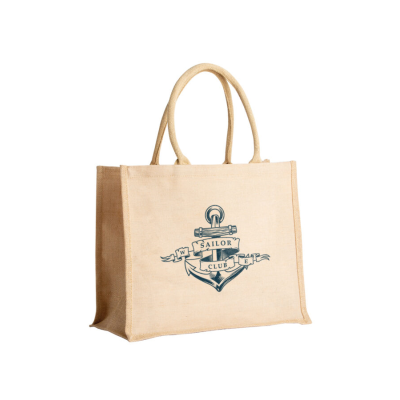 Picture of CANBERRA JUTE & JUCO REUSABLE SHOPPER TOTE BAG with Short Handles & Gusset