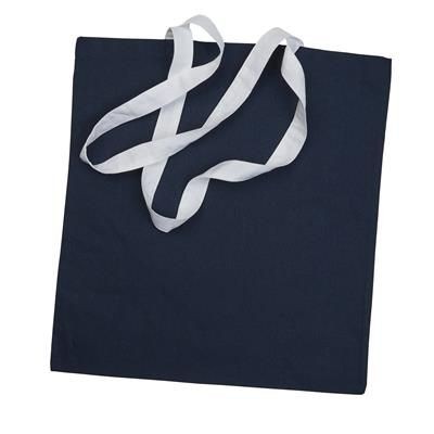 KONTRAST 5OZ COTTON SHOPPER in Navy with White Shoulder Length Handles