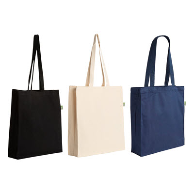 Picture of PREMIUM 10OZ COLOUR COTTON CANVAS TOTE BAG in Black-navy