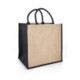 Picture of AMAZON JUTE & JUCO REUSABLE SHOPPER TOTE BAG with Black Handles & Gussets