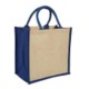 Picture of AMAZON JUTE & JUCO REUSABLE SHOPPER TOTE BAG with Navy Handles & Gusset