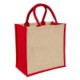 Picture of AMAZON JUTE & JUCO REUSABLE SHOPPER TOTE BAG with Red Handles & Gusset