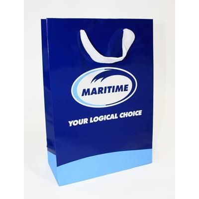 Picture of TITANIC LUXURY PAPER CARRIER BAG with Gloss Finish & Short Ribbon Handles.